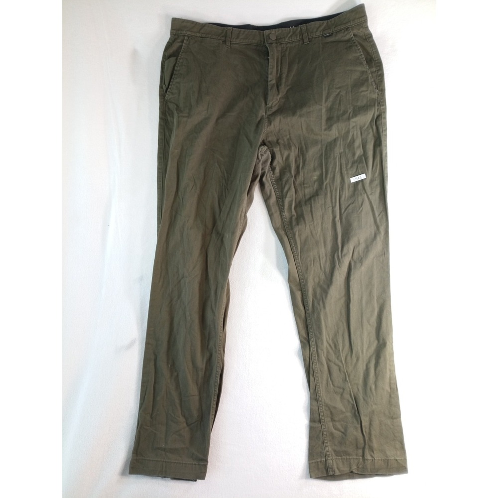 Hurley Mens Pants Size 38 Olive Green Chino Casual Rare